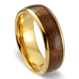 <strong>Mens</strong> Matte Brushed Polished Black and Blue Tungsten Carbide Koa <strong>Wood</strong> Inlay <strong>Ring</strong> 6mm 8mm - Product Image 5