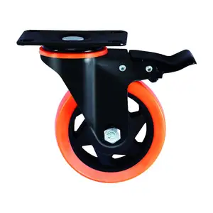 4 Inch PU Caster Wheels Industrial Casters Polyurethane Foam No Noise Workbench Casters Swivel Plate Wheel for Furniture Cart