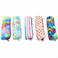 Étui à crayons en néoprène personnalisé écologique, sac à pinceaux de maquillage isotherme portable, pochette pour fournitures scolaires