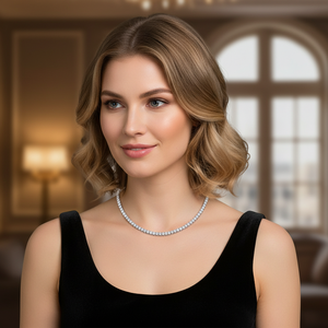 Collier ras-de-cou en moissanite plaqué argent or blanc 18 carats, 0,5 carat, couleur G-H, clarté VS1-VS2, polissage haute brillance - Product Image 4