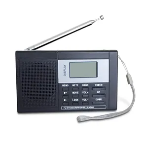 Nuevo en 2023 Am Fm Sw Radio Banda completa Radio portátil con temporizador de sueño Reloj despertador Estaciones preestablecidas para la familia Retro Radio Vintage