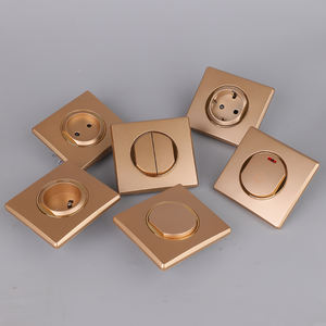 Commutateurs 1 groupe 1 voie en matière plastique à gros bouton standard français de l'UE couleur or blanc - Product Image 6