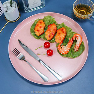 13.5 pouces résistant aux rayures PP plastique cafétéria plateaux de nourriture <span class=keywords><strong>repas</strong></span> plateaux de serveur rond restaurant plateaux de service - Product Image 4