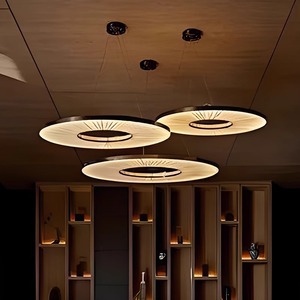 Luminaire suspendu rond LED E27 40 60 80 cm pour salon, chambre, hôtel, restaurant - Product Image 1