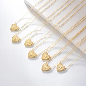 Wholesale 925 Sterling Silver Gold Plated Heart English Words For Mother-Daughter Women'S Gift Wedding Chain Necklace