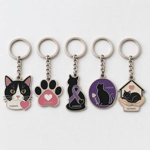 Porte-clés personnalisés en gros pour chats, porte-clés de sensibilisation au sauvetage des chats, porte-clés souvenir pour organisation caritative de protection animale - Product Image 3