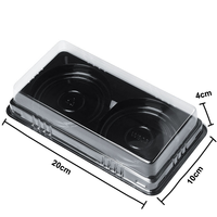 Boîte à emporter transparente en PET rectangulaire pour aliments pour bébés, sushis, sandwichs, desserts, beignets, impression UV, épaisseur 0,4 mm