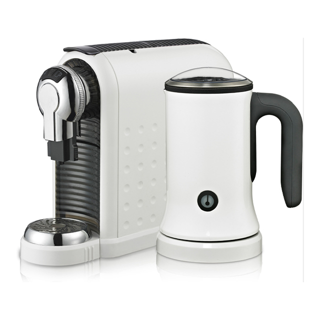 White One Cup Compatible OEM Coffee Pod and Coffee Machine With Milk Frother