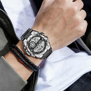 <span class=keywords><strong>Lige</strong></span> LG8971 <span class=keywords><strong>Reloj</strong></span> de diseño de lujo de moda Casual cronógrafo para hombre resistente a los golpes 5Bar correa de silicona natural pura relojes luminosos - Product Image 5