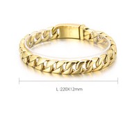 Chaînes cubaines de 15 mm de large avec fermoir à boîte, acier inoxydable plaqué or 18 carats, collier chaîne cubaine, fabrication de haute qualité, chaînes cubaines épaisses