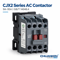 Contacteur CA triphasé WCE CJX2 9 à 95A 50/60Hz autoportant pour pompe, ventilateur, compresseur, armoire industrielle