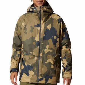 Produttore di piccole MOQ uomo Outdoor giacca da pioggia personalizzata giacca da caccia mimetica giacca da uomo