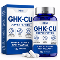 Capsules de peptides de cuivre GHK-Cu de qualité supérieure, complexe beauté pour la peau et les cheveux, complément alimentaire pour adultes, étiquette privée OEM, vente en gros mondiale