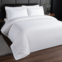 Parure de Lit d'Hôtel 5 Étoiles, Luxe Blanc Doux Comme Coton 100%, Housse de Couette Unie en Sateen et Draps d'Hôtel