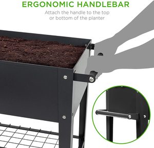 Jardinière surélevée pour légumes, fleurs et herbes, pour patio extérieur, avec pieds et roulettes - Product Image 3