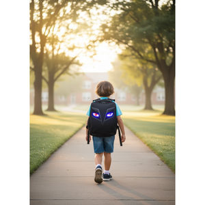 Mochila LED para niños, tela Oxford ABS, diseño geométrico, estilo moto, cierre de cremallera, unisex, para todas las estaciones, capacidad inferior a 21 litros - Product Image 2