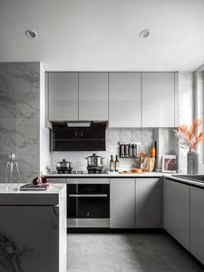 Gabinetes de estilo simple y liso personalizados para toda la casa, pequeños espacios para el hogar, gabinetes de troncos para ollas saludables integrados, amplio almacenamiento - Product Image 2