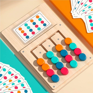 BOLA Gioco da Tavolo Educativo <span class=keywords><strong>Montessori</strong></span> in Legno a Quattro Colori, Puzzle per Bambini, Scacchi e Labirinto - Product Image 5
