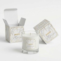 Boîte à bougies parfumées de luxe du Moyen-Orient, boîte cadeau rigide personnalisée avec fenêtre en feuille d'or pour les marques de bougies haut de gamme
