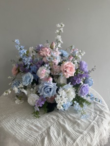 Centrotavola personalizzata da 50cm blu <span class=keywords><strong>e</strong></span> <span class=keywords><strong>rosa</strong></span> fornitura di palline floreali per matrimonio - Product Image 2
