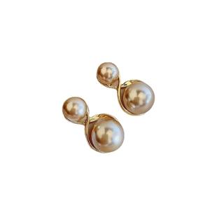 Accessoires en argent S925 pour perles DIY, boucles d'oreilles pour femme avec perle ronde de 6 à 10 mm et double perle, modèle 21831, support vide inclus - Product Image 5