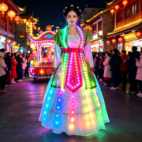 Robe de danse coréenne LED, Hanbok lumineux, costume de scène, robe LED à changement de couleur pour spectacle et événement
