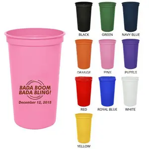 BPA Free Plastic Reusable 16oz PP Cold Drinking Cup Stadium Cups with Customized Logo