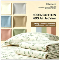 Parure de lit en coton imprimé 40S 200TC, ensemble de literie 100% coton en fil Air Jet, housse de couette et couvre-lit