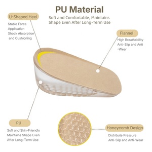 Unisex Gel PU 1.5cm <span class=keywords><strong>2</strong></span>.5cm 3.5cm inserto tacco altezza cuscinetto solette crescenti - Product Image 5