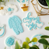 Emporte-pièce et tampon en acrylique à motif 3D pour événements de vie, et tampon à embosser pour biscuits et fondant