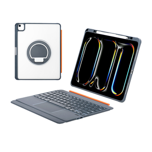 Nuova custodia per tastiera wireless RGB retroilluminata a 360° con rotazione completa, compatibile con <span class=keywords><strong>iPad</strong></span> <span class=keywords><strong>Air</strong></span> M3 M4 Pro 11 pollici, utilizzabile multi-angolo, multifunzionale - Product Image 1