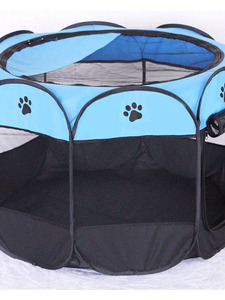 Puppy Playpen Indoor Pet Fence Breathable Scratch-Resistant Indoor Pet Safety Fence Oxford Cloth Pet Tent Button <strong>Dog</strong> <strong>Bed</strong> - Product Image 5