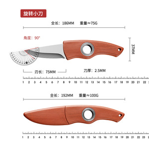 Bearing Rotating Knife Stainless Steel 7cm Blade Compact Design Outdoor Survival Fruit Knife Portable Picnic Tool - Product Image 4