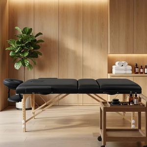 Mesa de Masaje Reclinable de Madera de Haya de 3 Secciones |   GPSR ISO9001 |   Cama de Fisioterapia Ajustable para <span class=keywords><strong>Spa</strong></span> <span class=keywords><strong>y</strong></span> Salón de Belleza |   Fábrica OEM ODM - Product Image 3