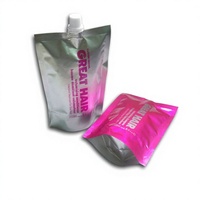 Sacs alimentaires pour lait GF-147 en PA+LDPE, personnalisables, réutilisables, avec bec verseur, imprimés en héliogravure, marque GF, vente en gros