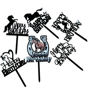 ท็อปเปอร์เค้กอะคริลิค รูปม้ามงคล น้ำผึ้งและความหวาน สำหรับตกแต่งงานวันเกิด กว้าง 9 ซม. หนา 1.3 มม. - Product Image 3