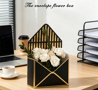 Boîte à fleurs pliable en forme d'enveloppe |   Boîte cadeau pour bouquet portable |   Emballage floral créatif en gros