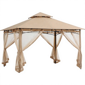 Waterproof Outdoor Gazebo Canopy PVC Roof Mesh Curtain Double Slope Pavilion <b>for</b> Garden <b>Patio</b> Backyard - Product Image 4