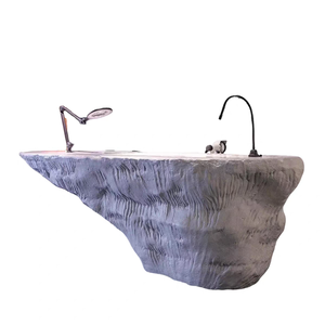 Mostrador de Recepción de Piedra Natural Personalizable en Color Travertino, Mármol <span class=keywords><strong>y</strong></span> Ónix para Hotel, Salón o Tienda - Product Image 4