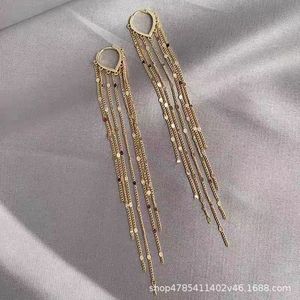 Gold Plated <b>Tassel</b> Drop <b>Earrings</b> Heart Shape Chain Long Fashion Party Jewelry Zinc Alloy <b>Earring</b> AER 0002 - Product Image 1