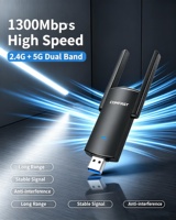 COMFAST CF-924AC V2 Adaptador WiFi Externo USB3.0 de Doble Banda 1300Mbps RTL8812BU 2.4G&5.8G Dongle USB Inalámbrico para Laptop/Escritorio