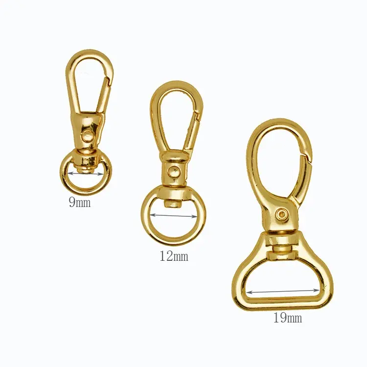 Tanai bán buôn kim loại Keychain clip móc xoay Clasp dây buộc Snap hook cho dây đeo ví túi xách