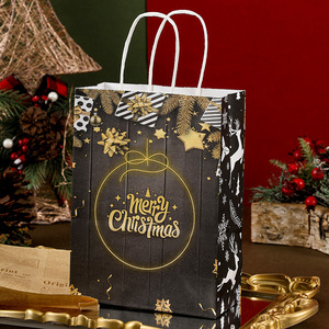 Bolsa de Navidad Kraft Bolsa de regalo Asas Bolsa de papel para Navidad - Product Image 2