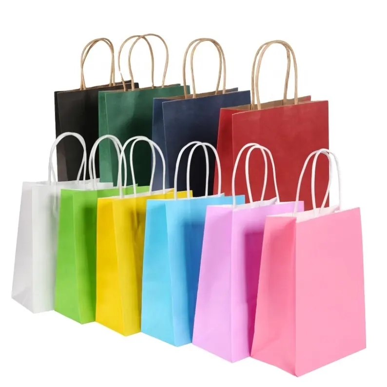 wholesale paper shopping bags/packing paper bags/Plain colour paper bag