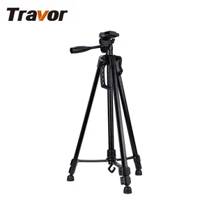 Travor 360 panorama shooting portabel profesional camcorder kamera tripod berdiri aluminium ringan tripod untuk kamera video