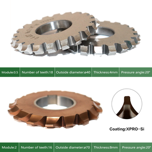 HSS mô-đun 2 M2 pa20 độ khoan 22mm #1-8 HSS involute bánh phay Cutter phay Cutter bánh răng Công cụ Cắt - Product Image 3