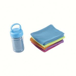 Serviette de sport rafraîchissante en microfibre ultra-mince et compacte, écologique, unie, pour l'entraînement, le fitness, la gym, le camping, la randonnée, emballage en bouteille - Product Image 4