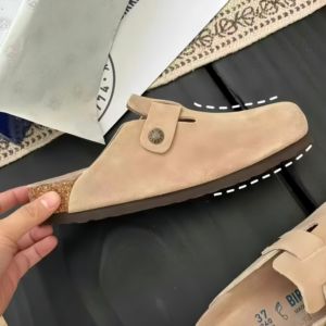 Zapatos de Diseñador de Alta Calidad en Gamuza Genuina, Personalizados, Unisex, Tipo Mule, Birkenstocks, Clogs Boston para <span class=keywords><strong>Mujer</strong></span>, Clogs de Corcho, Pantuflas de Cuero de Lujo - Product Image 4