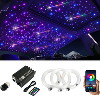 Kit d'éclairage intérieur pour voiture avec étoiles, 16W, 500 fibres optiques compactes, télécommande et application, pour plafond de voiture