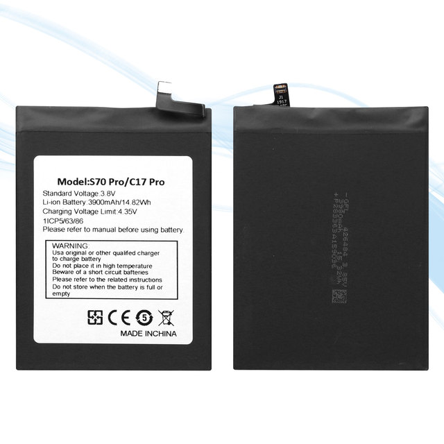 Original 3.8V 3900mah S70 Pro Battery for Oukitel C17 Pro Mobile Phone External Digital Lithium Battery 3900mah Capacity Stock